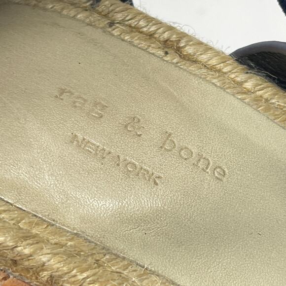 Rag & Bone Eden Leather and Jute Gladiator Sandals in Navy Size 37.5 - Picture 7 of 8